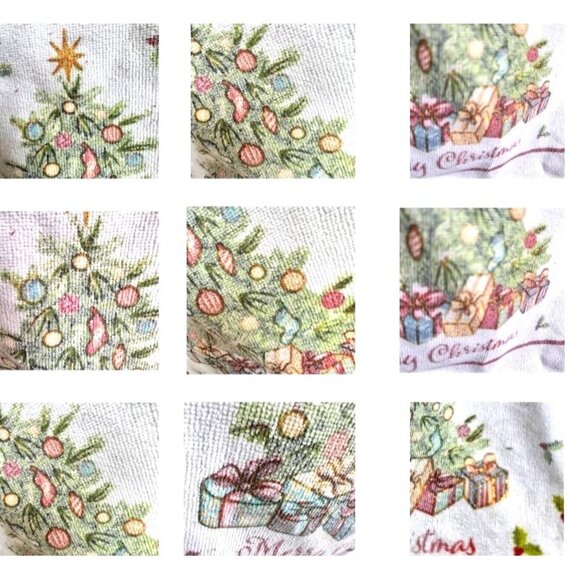 Vintage Kitchen Dish Hand Towel Christmas Tree Gold Flitter Accents 24 i… - Picture 6 of 12